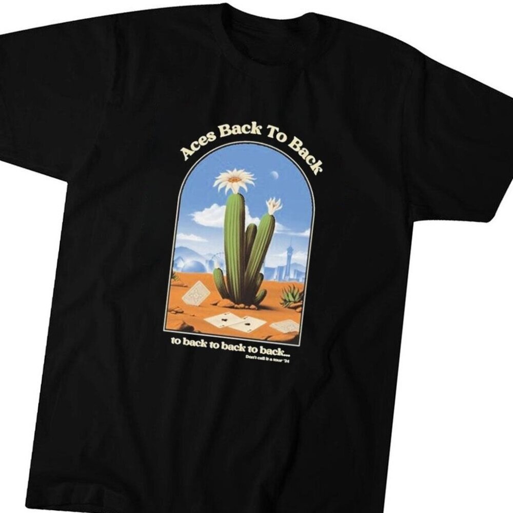Aces Back To Back Cactus Meme Funny Graphic Sports Poker Fan T-Shirt 24